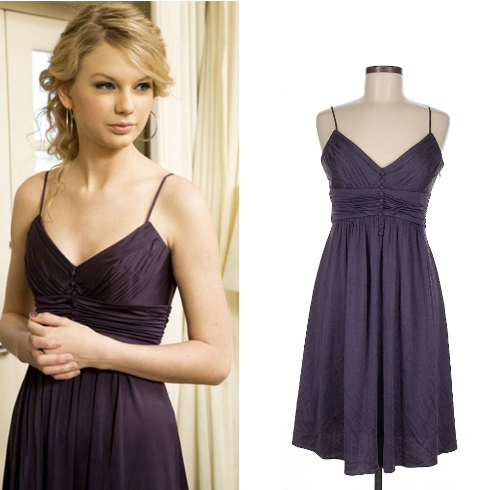 ASO TAYLOR SWIFT Fearless Era Purple Dress EXTREMELY RARE EUC